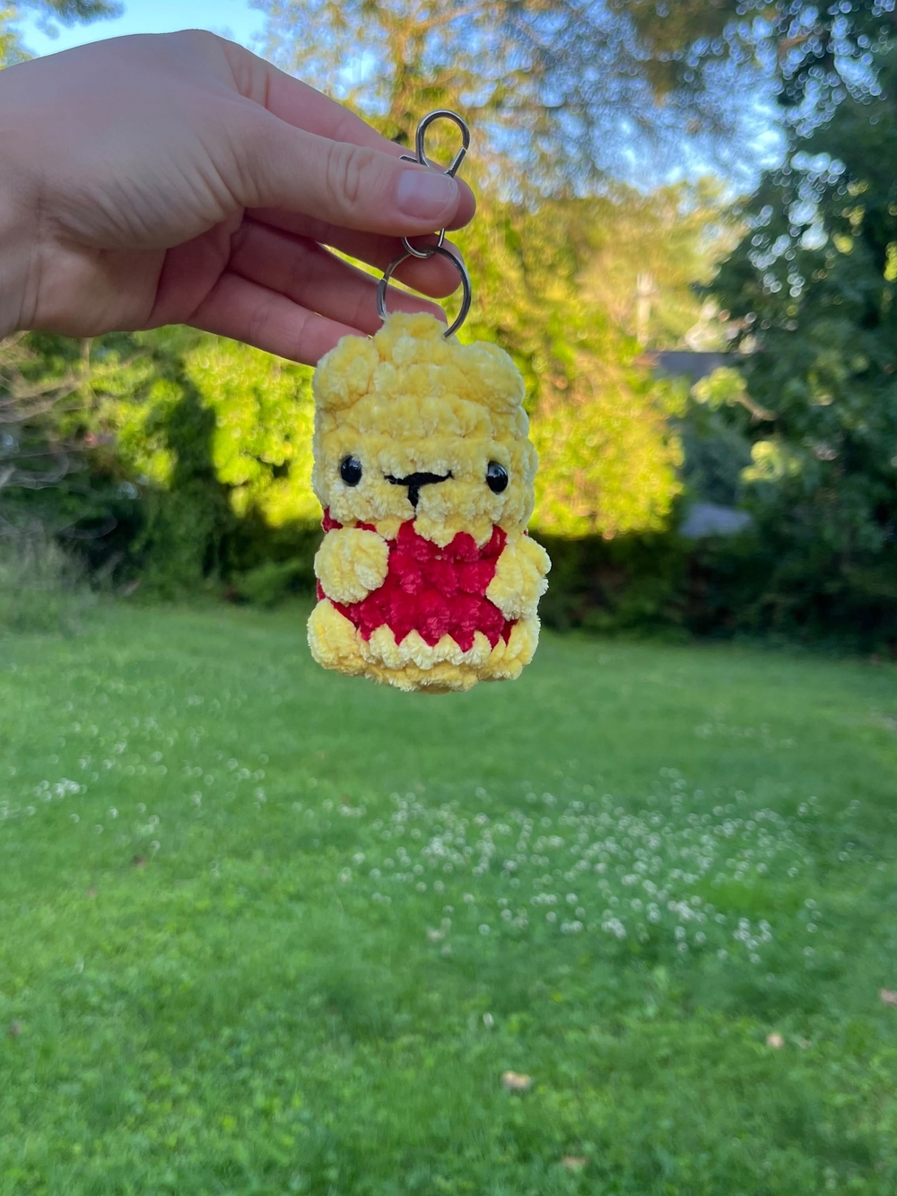 crochet handmade winnie the pooh keychain